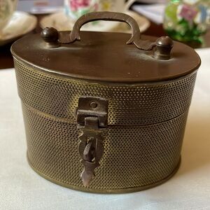 Antique 1900 MUQ Metallwarenbrick Union Quedlinburg Germany brass box trinket
